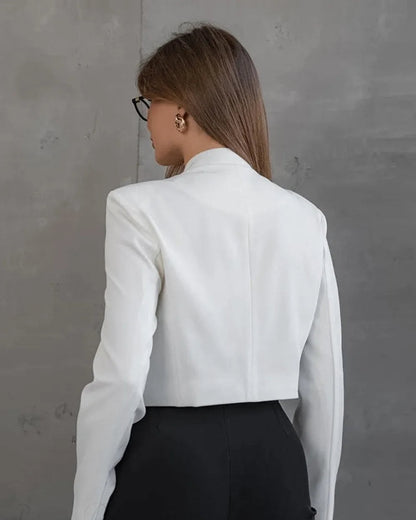 Sleek Women's Jacket | Polyester Spandex, Slim Fit Stand Collar 4