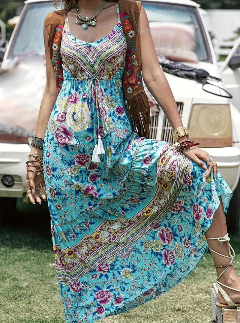 Women's Maxi Dress Floral Rayon Bohemian-3