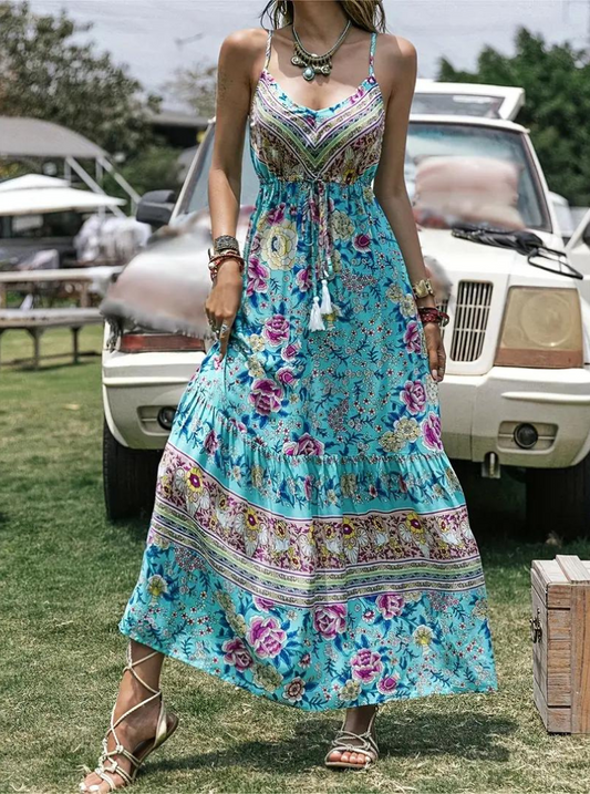 Women's Maxi Dress Floral Rayon Bohemian-2