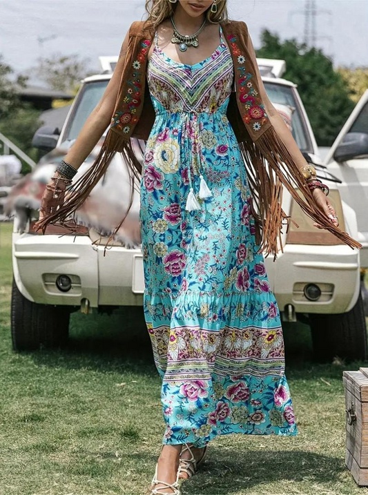 Women's Maxi Dress Floral Rayon Bohemian-1