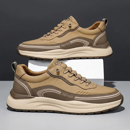 Men's Premium Leather Low-Top Sneakers – detail view | Hensley London