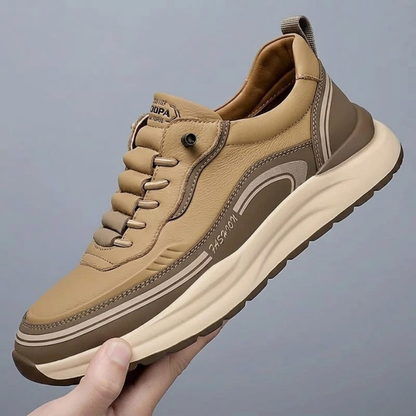 Men's Premium Leather Low-Top Sneakers – detail view | Hensley London