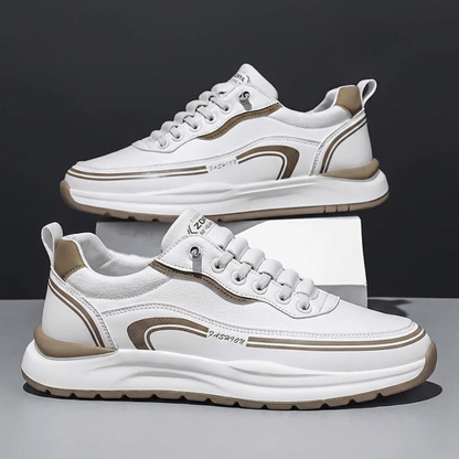 Men's Premium Leather Low-Top Sneakers – detail view | Hensley London