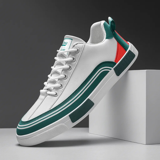 Men's Italian Leather Sneakers – front view | Hensley London
