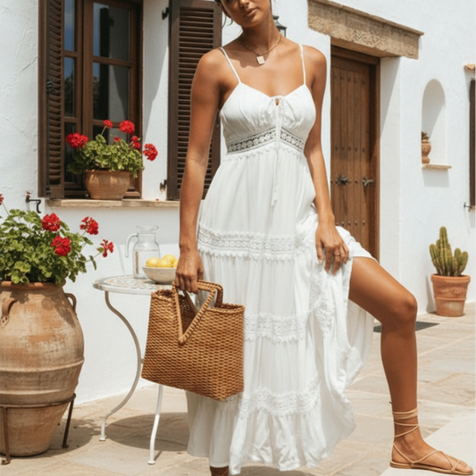 Soleil Womens Dress | Spaghetti Strap, Boho Chic Summer Dress
