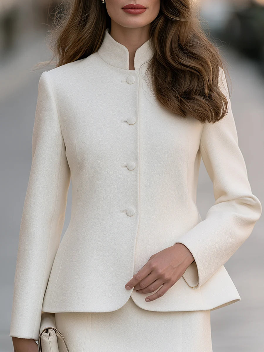 Women's Stand-Collar Single-Breasted Tailored Jacket – product view 1