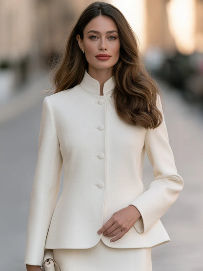 Women's Stand-Collar Single-Breasted Tailored Jacket – product view 3