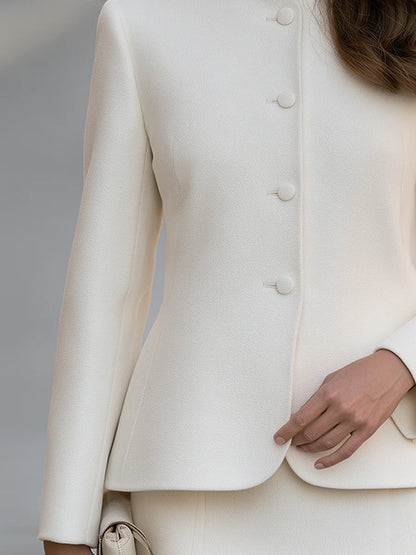 Women's Stand-Collar Single-Breasted Tailored Jacket – product view 5