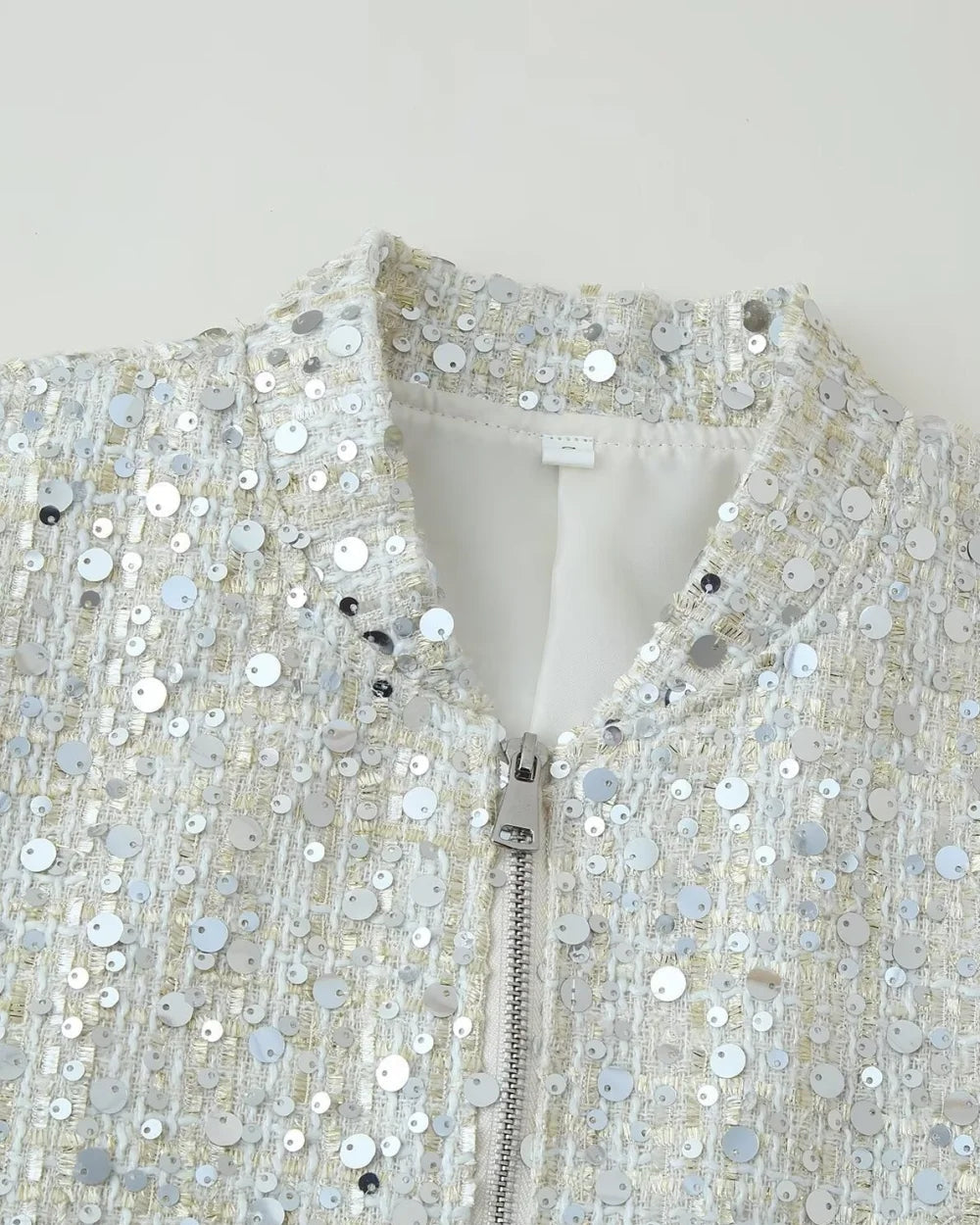 Sierra Women's Sequin Jacket | Loose Fit, Stand Collar 3