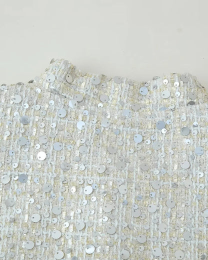 Sierra Women's Sequin Jacket | Loose Fit, Stand Collar 5