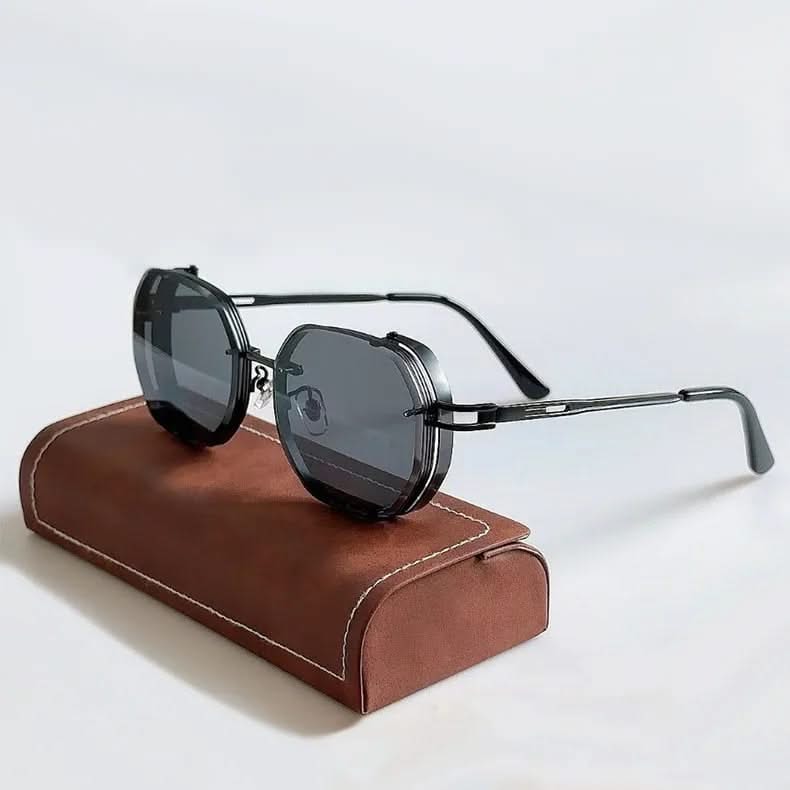 Men's Polarized Vintage Steampunk Sunglasses – main view | Hensley London