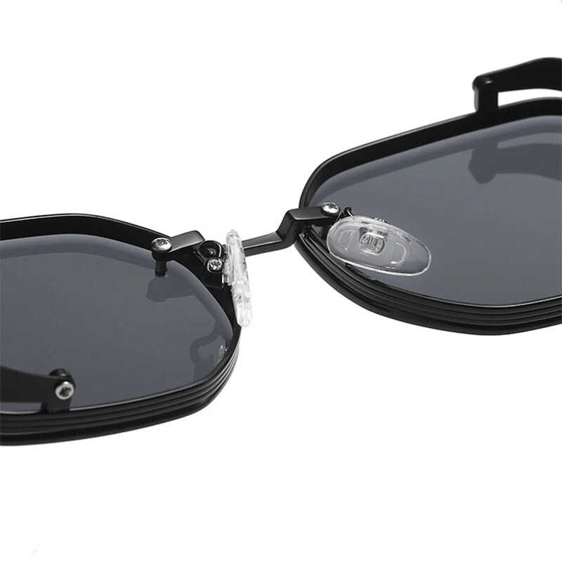 Men's Polarized Vintage Steampunk Sunglasses – frame detail | Hensley London