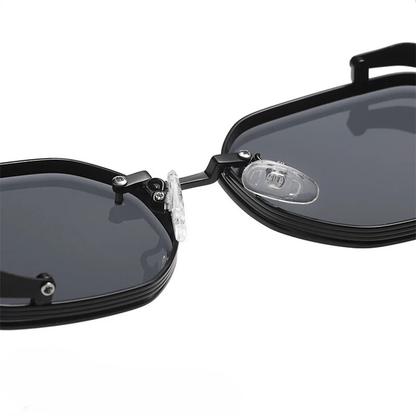 Men's Polarized Vintage Steampunk Sunglasses – frame detail | Hensley London