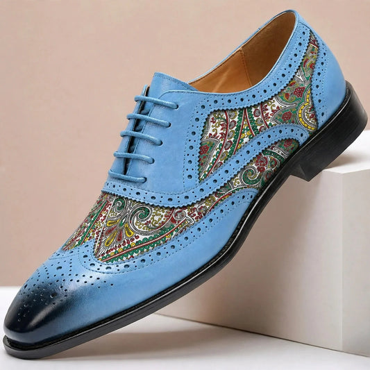Men's Patterned Wingtip Oxford Shoes – product view 1