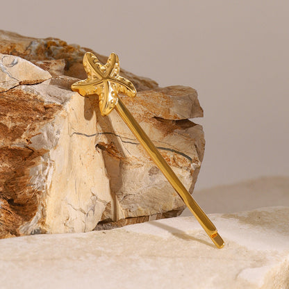 Stellar Starfish Gold French Pin – Nautical Charm with Hypoallergenic Stainless Steel 2