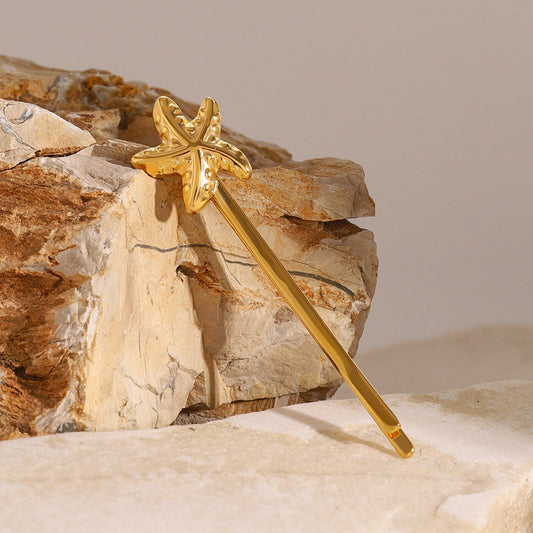 Stellar Starfish Gold French Pin – Nautical Charm with Hypoallergenic Stainless Steel 2