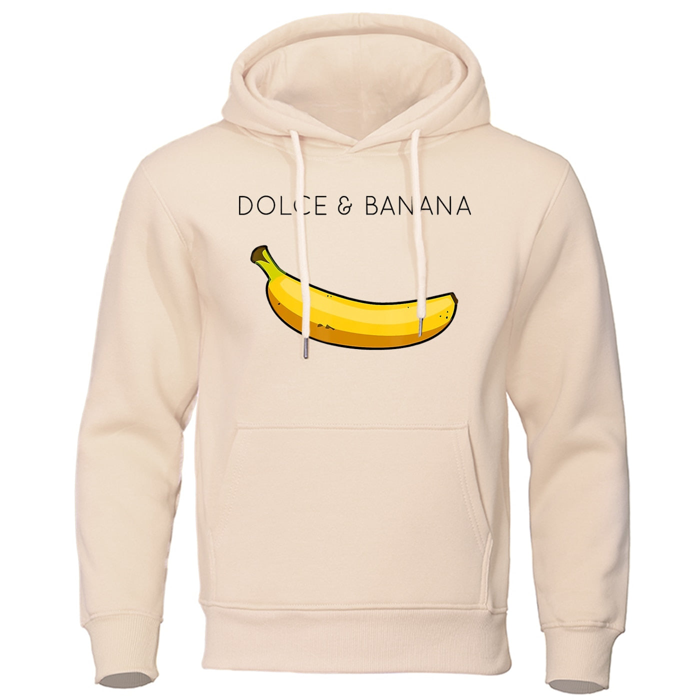 Men's Hoodie Yellow Cotton Banana Print - 1