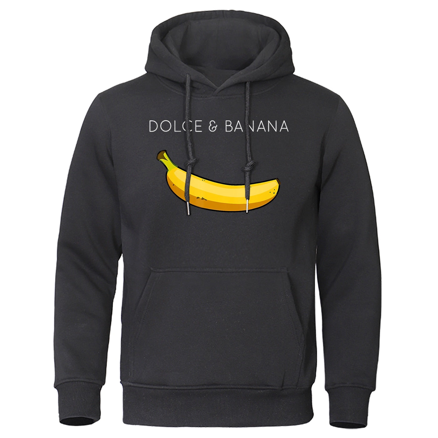 Men's Hoodie Yellow Cotton Banana Print - 2