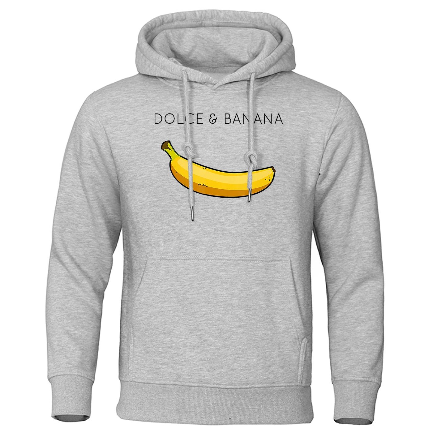 Men's Hoodie Yellow Cotton Banana Print - 4