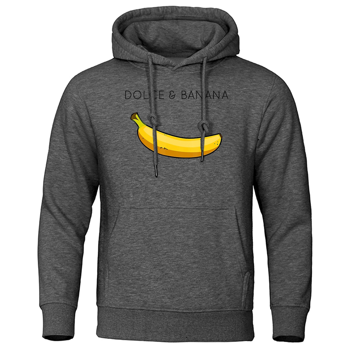 Men's Hoodie Yellow Cotton Banana Print - 5