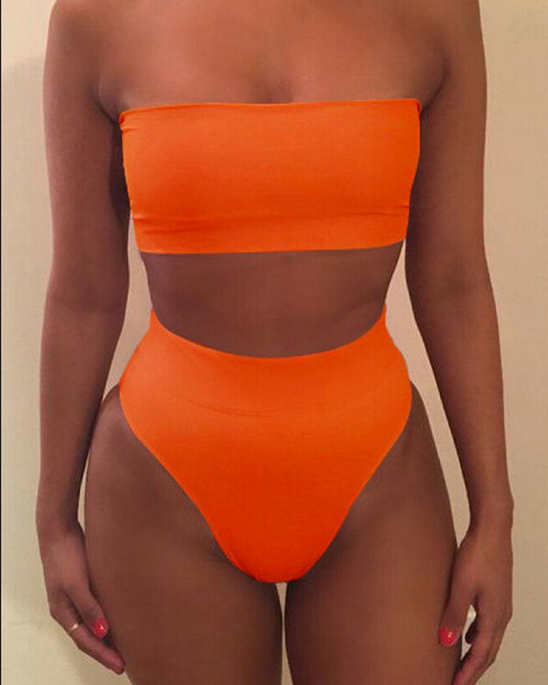 Sapphire Women's Swimsuit | Strapless Tube High-Waist Design