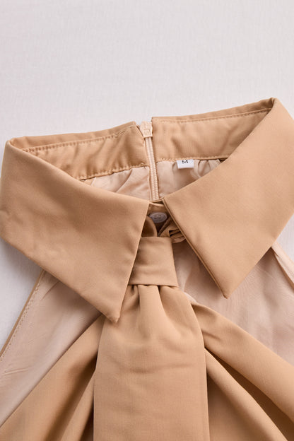 Women's Sleeveless Halter Tie-Neck Blouse – Product view | Hensley London