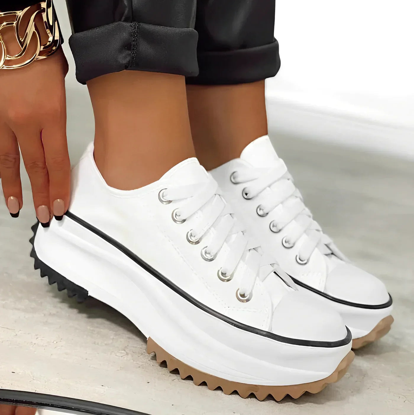 Stylish Women's Platform Sneakers with Chunky Sole – Casual and Trendy Footwear 7