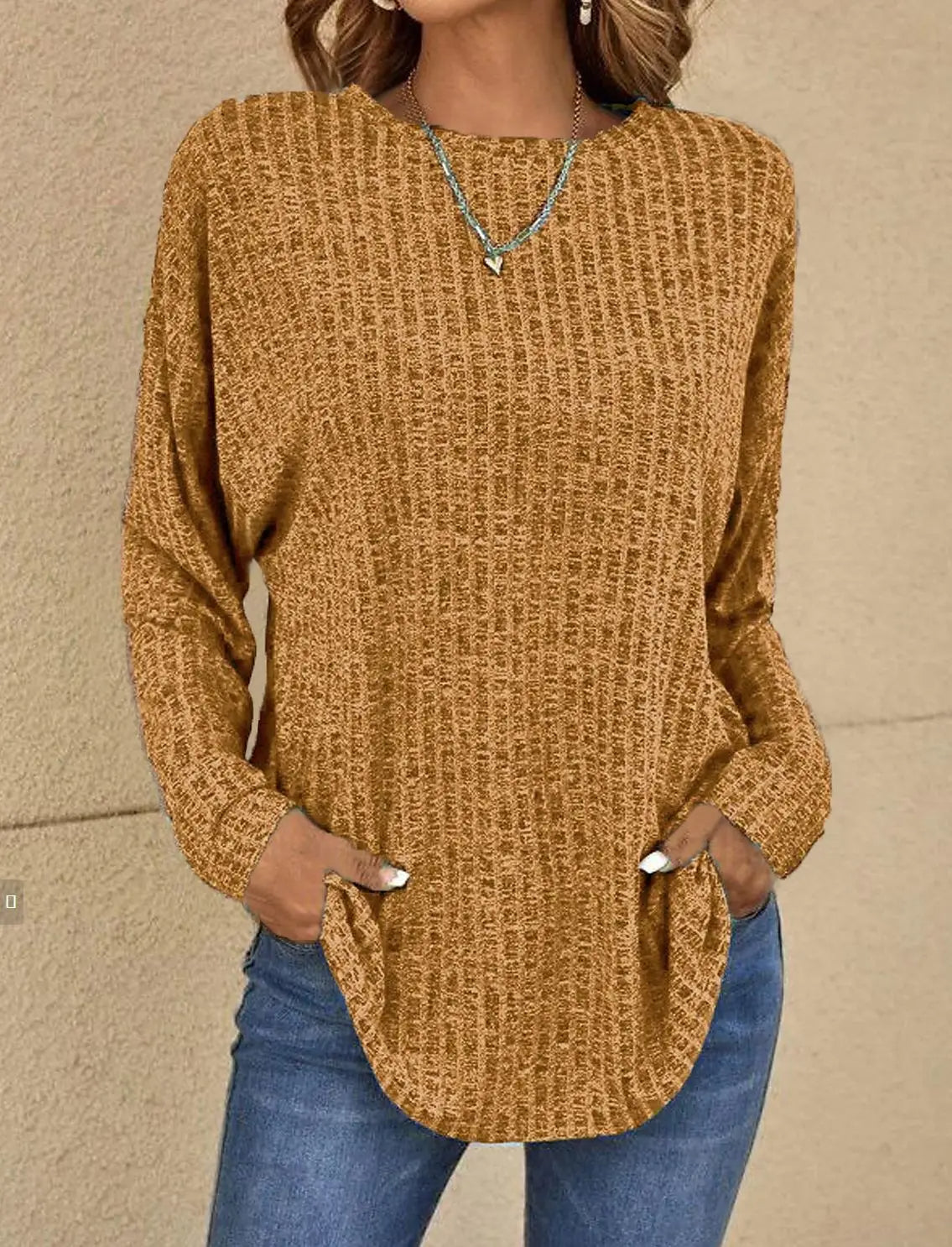 Women's Going Out Top - Pink Stretchy Knitted Blouse for Casual Outings 5