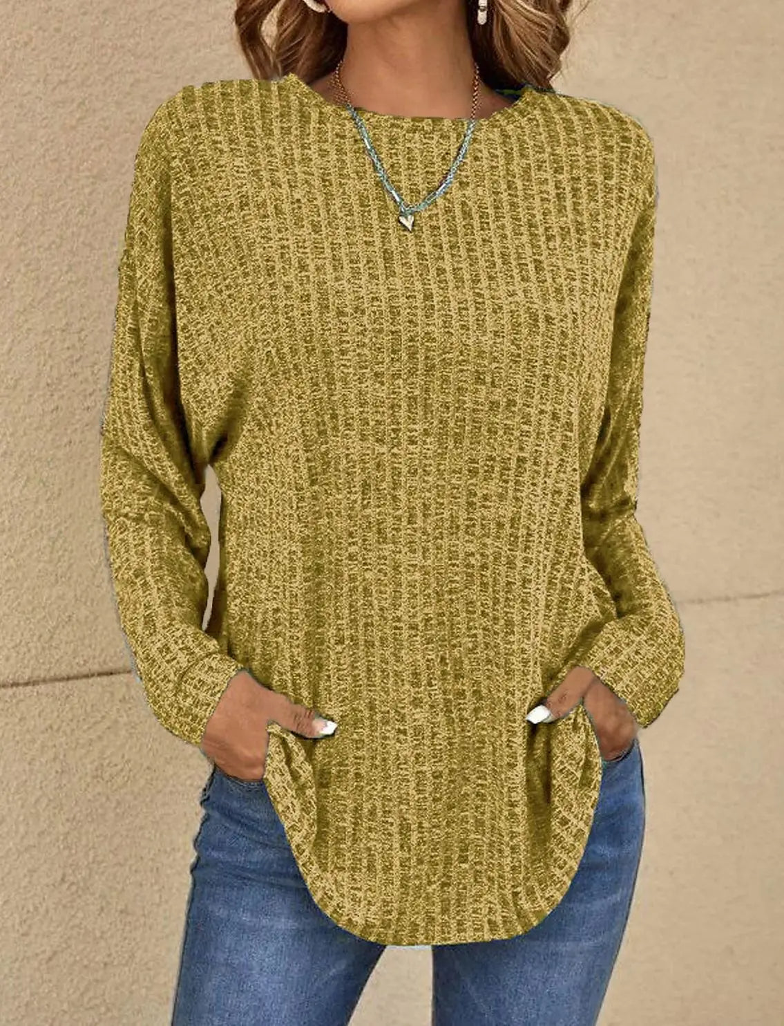 Women's Going Out Top - Pink Stretchy Knitted Blouse for Casual Outings 6