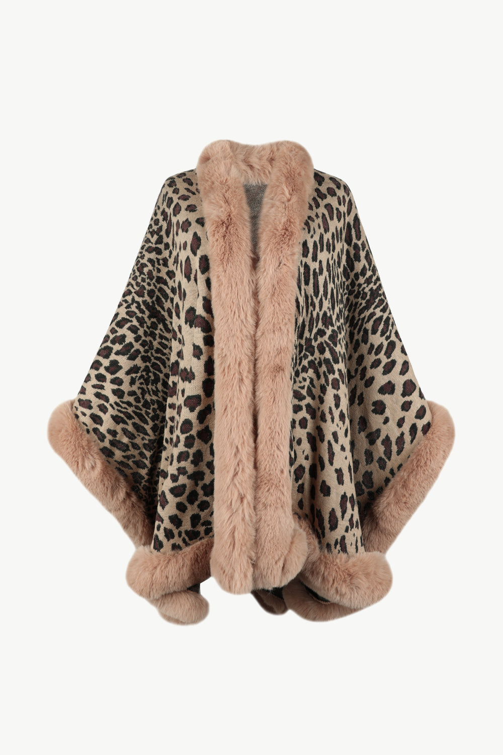 Chic Leopard Print Open Poncho for Women 4