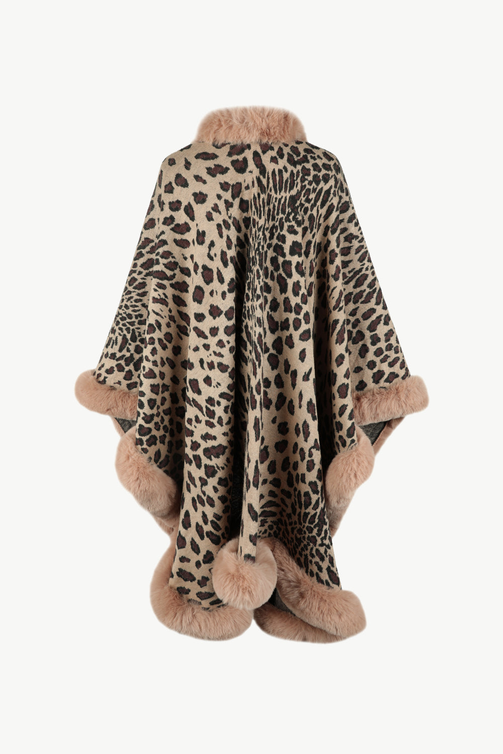 Chic Leopard Print Open Poncho for Women 5