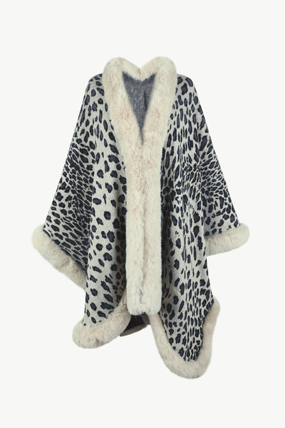 Chic Leopard Print Open Poncho for Women 6