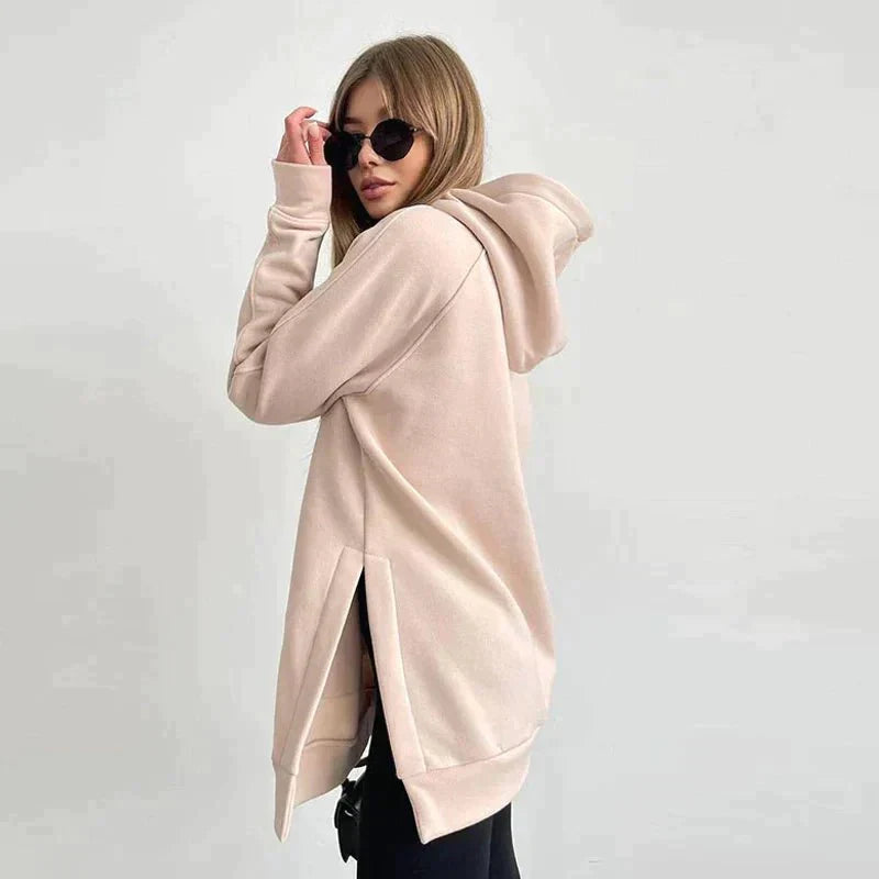 Women's Pullover Hoodie Black Cotton Stylish - 4