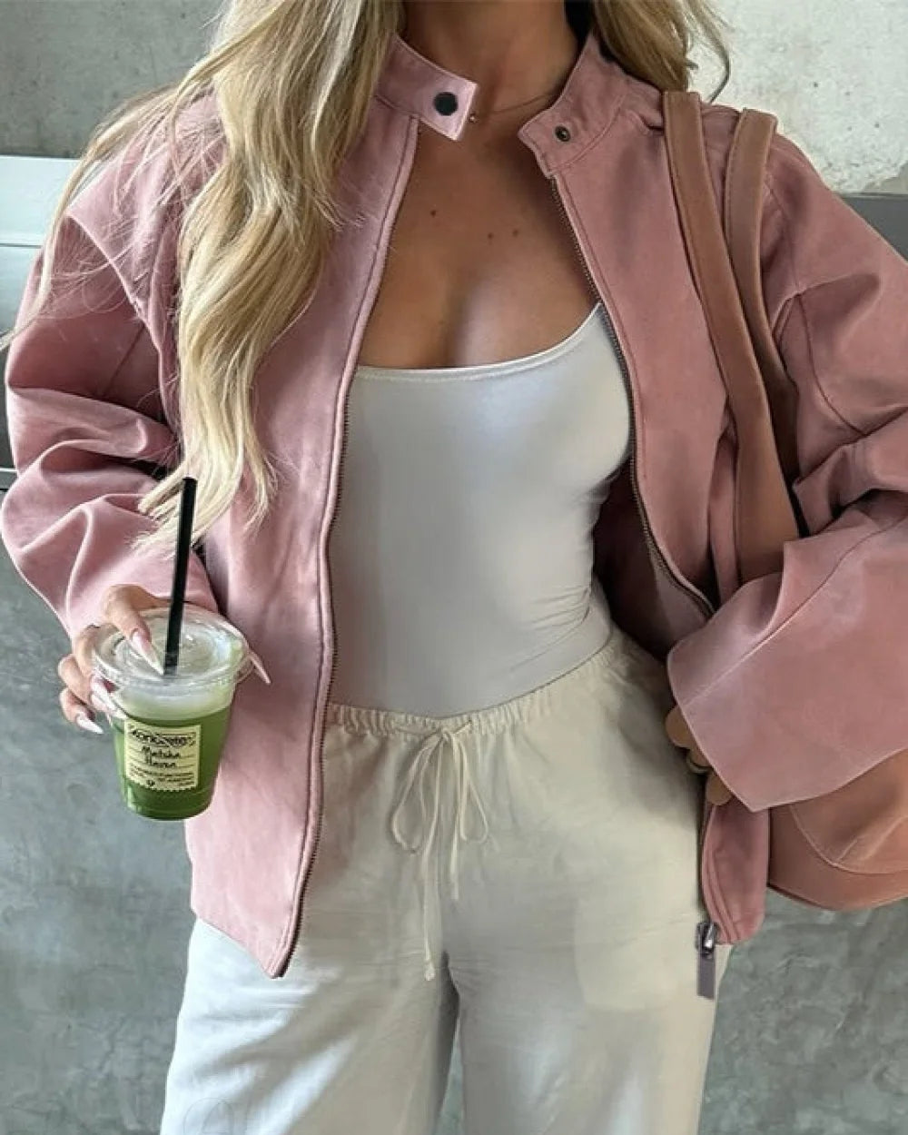 Sleek Women's Casual Jacket | Soft Suede, Loose Fit 2