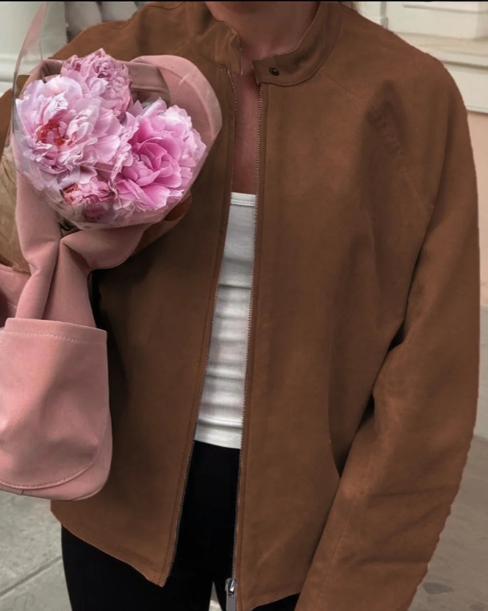 Sleek Women's Casual Jacket | Soft Suede, Loose Fit 6