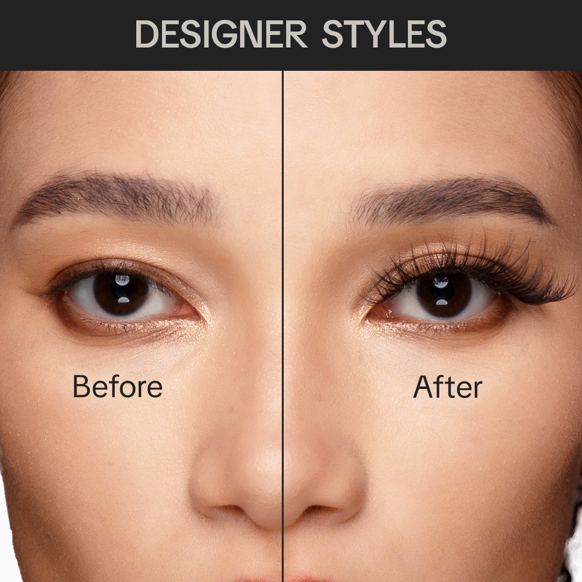 Women's False Eyelashes Kit Black PBT Material - Long-Lasting, Natural Look, Vegan - 3