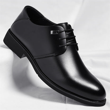 Men's Leather Plain-Toe Lace-Up Dress Shoes in Black - additional view 6 | Hensley London