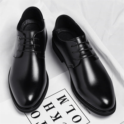 Men's Leather Plain-Toe Lace-Up Dress Shoes in Black - additional view 8 | Hensley London
