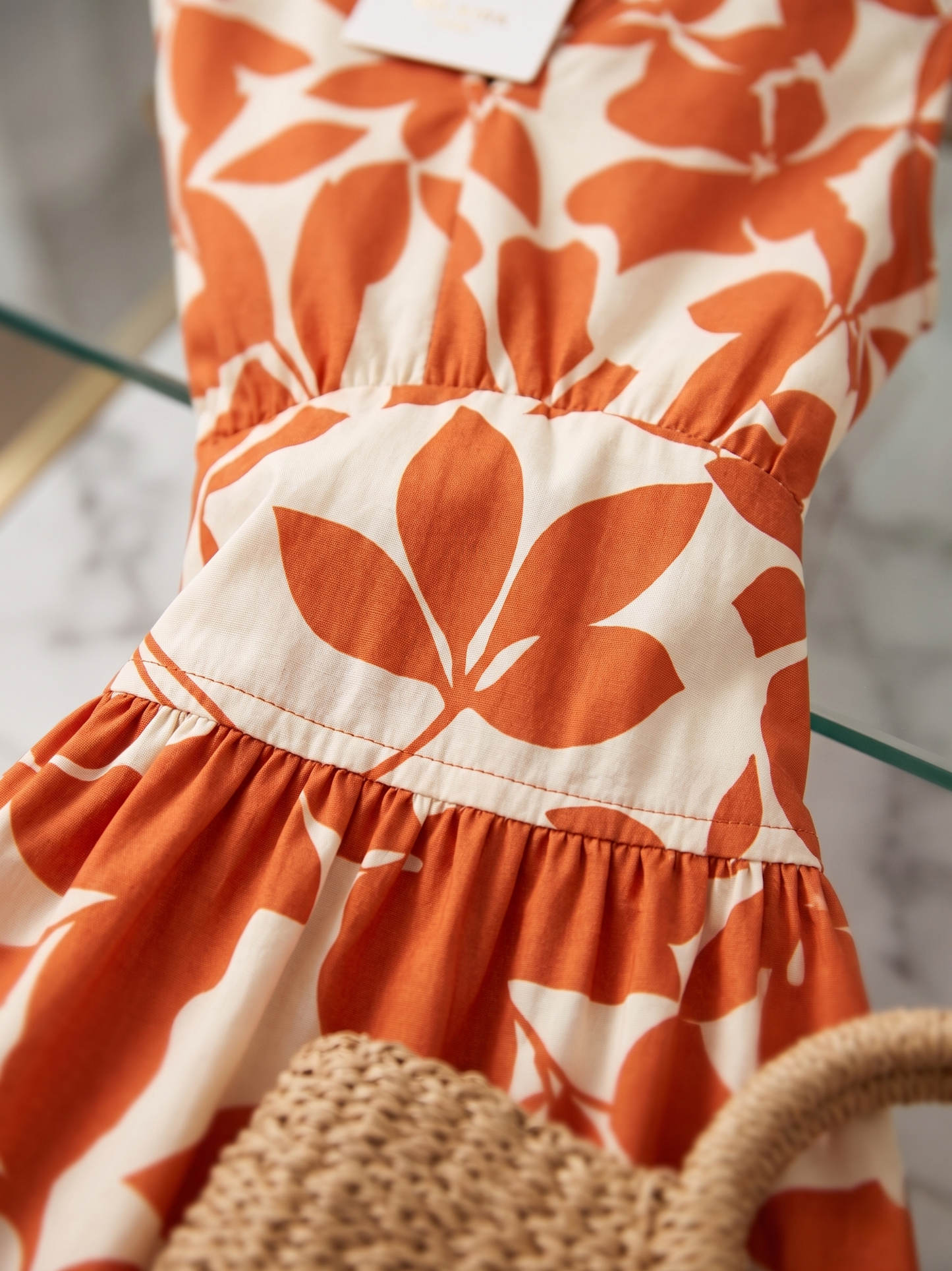 Women's Flowing Tummy-Flattering Midi Dress – product view | Hensley London