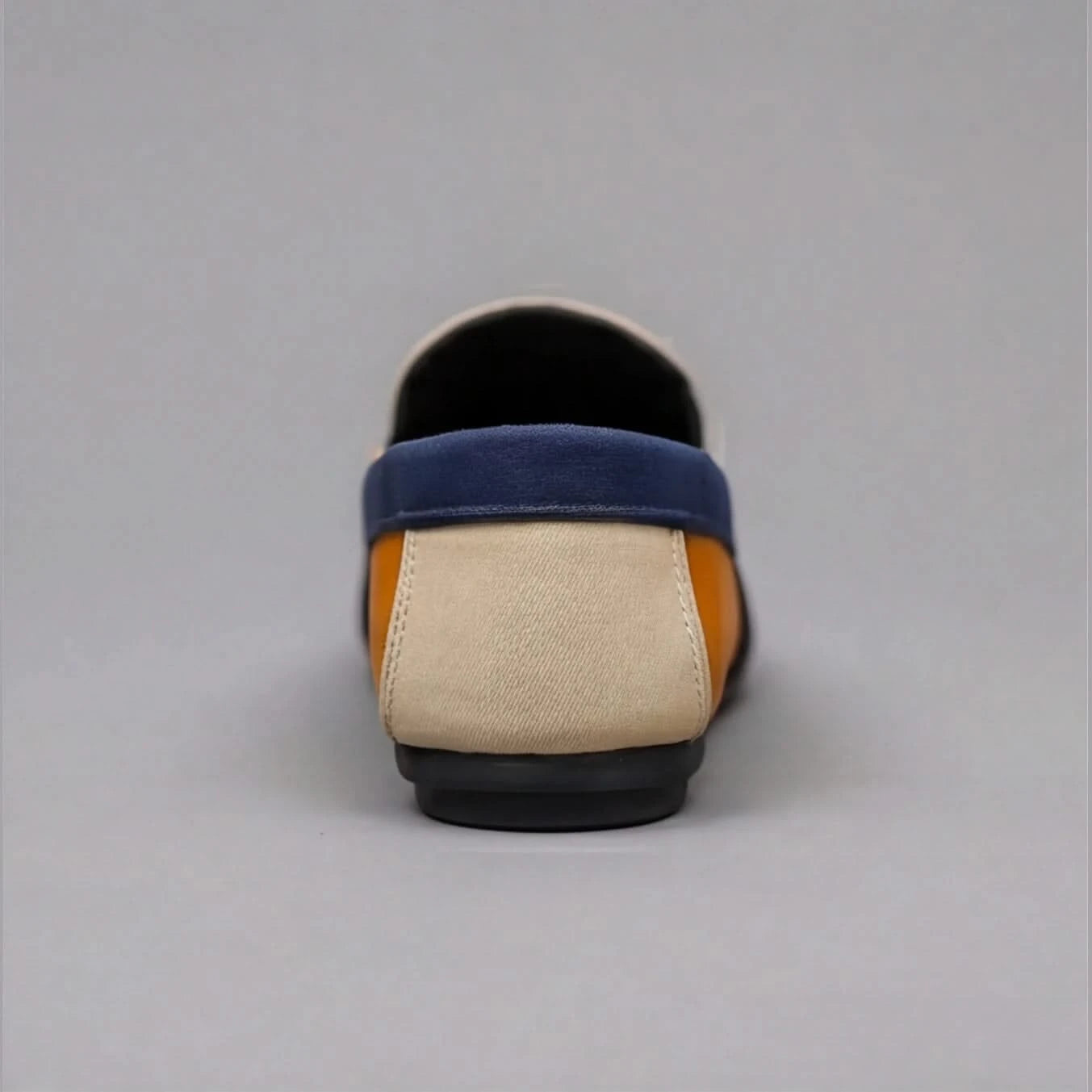 Men's Patchwork Canvas Slip-On Loafers – Cushioned Insole