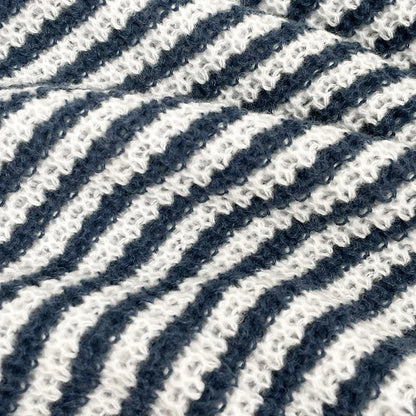 Women's Striped Wide-Neck Lantern-Sleeve Sweater – additional product view | Hensley London