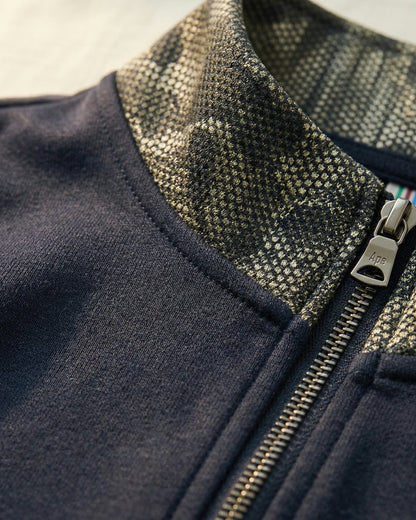 Men's Knit Zip-Front Track Set in Light Gray – back view | Hensley London