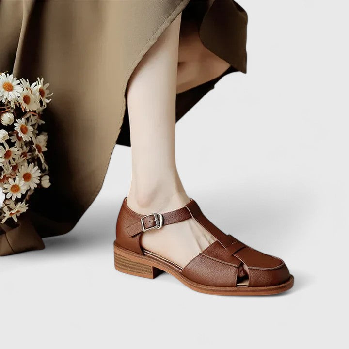 Women's Sandals Black Leather Mary Jane - 3