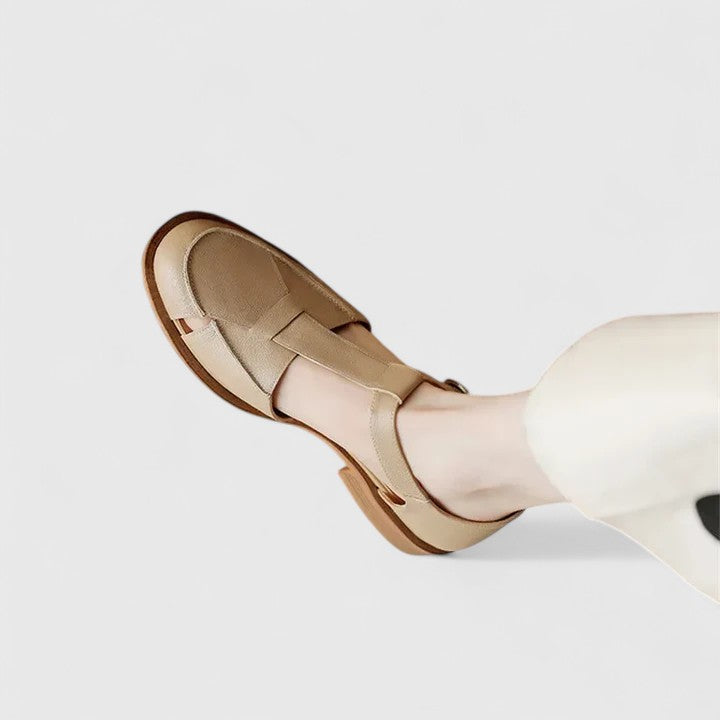 Women's Sandals Black Leather Mary Jane - 8