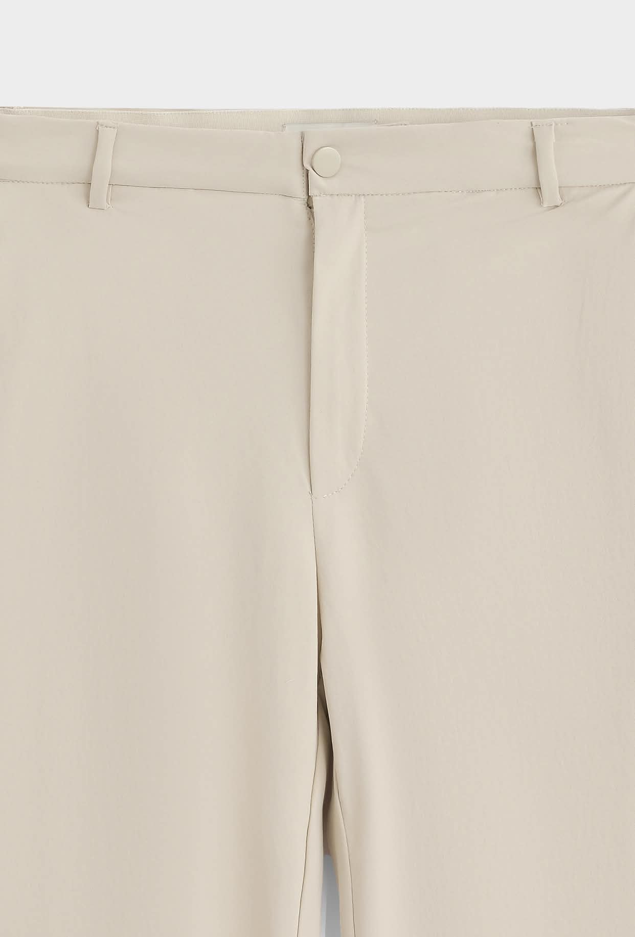 Men's Stretch Cotton Chino Trousers in Beige – product view | Hensley London