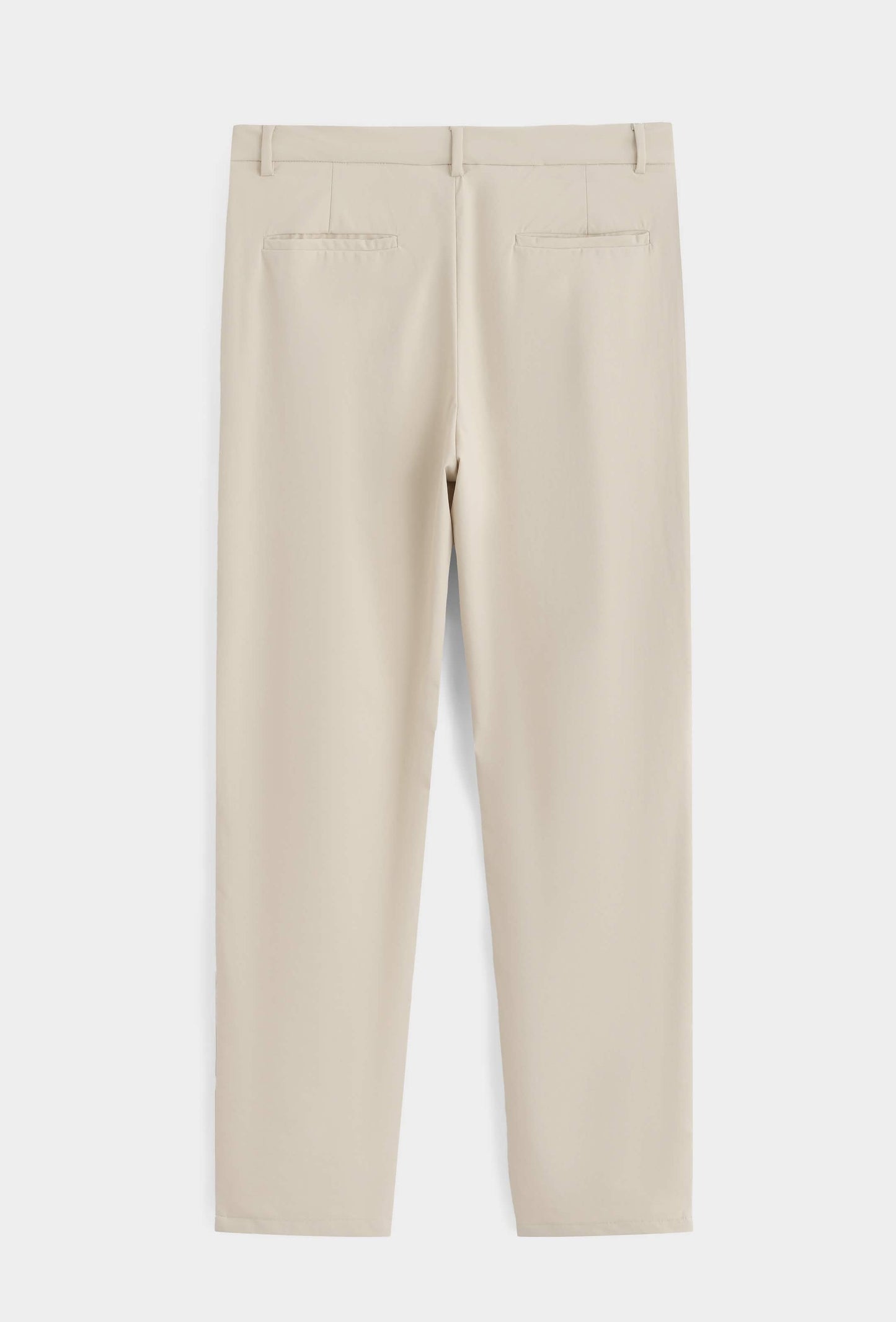 Men's Stretch Cotton Chino Trousers in Beige – product view | Hensley London