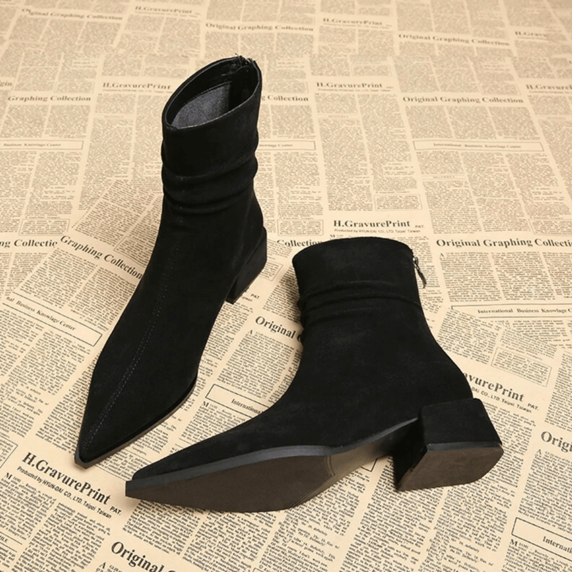 Women's Pointed-Toe Slouch Ankle Boots - additional product view | Hensley London