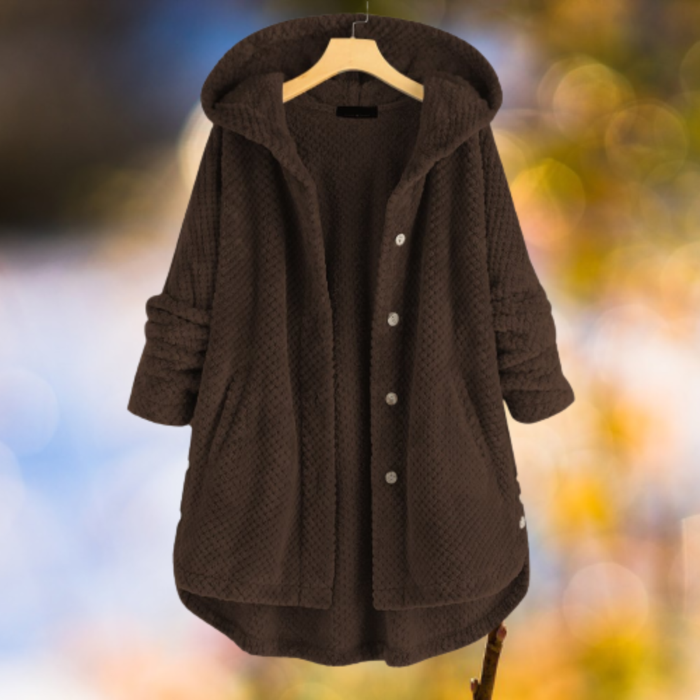 Women's Hooded Fleece Jacket Grey Reversible - 8