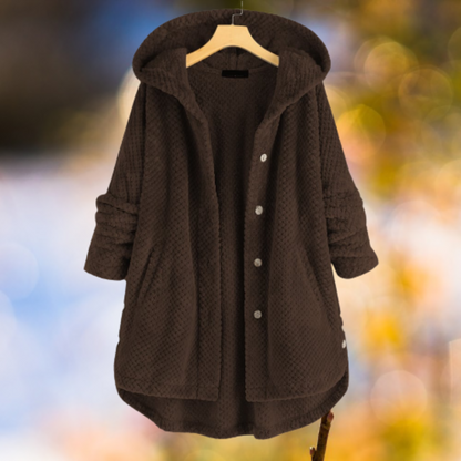 Women's Hooded Fleece Jacket Grey Reversible - 8