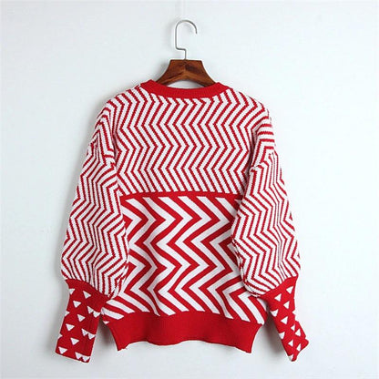Thick Chevron Pattern Valentine Sweater 6